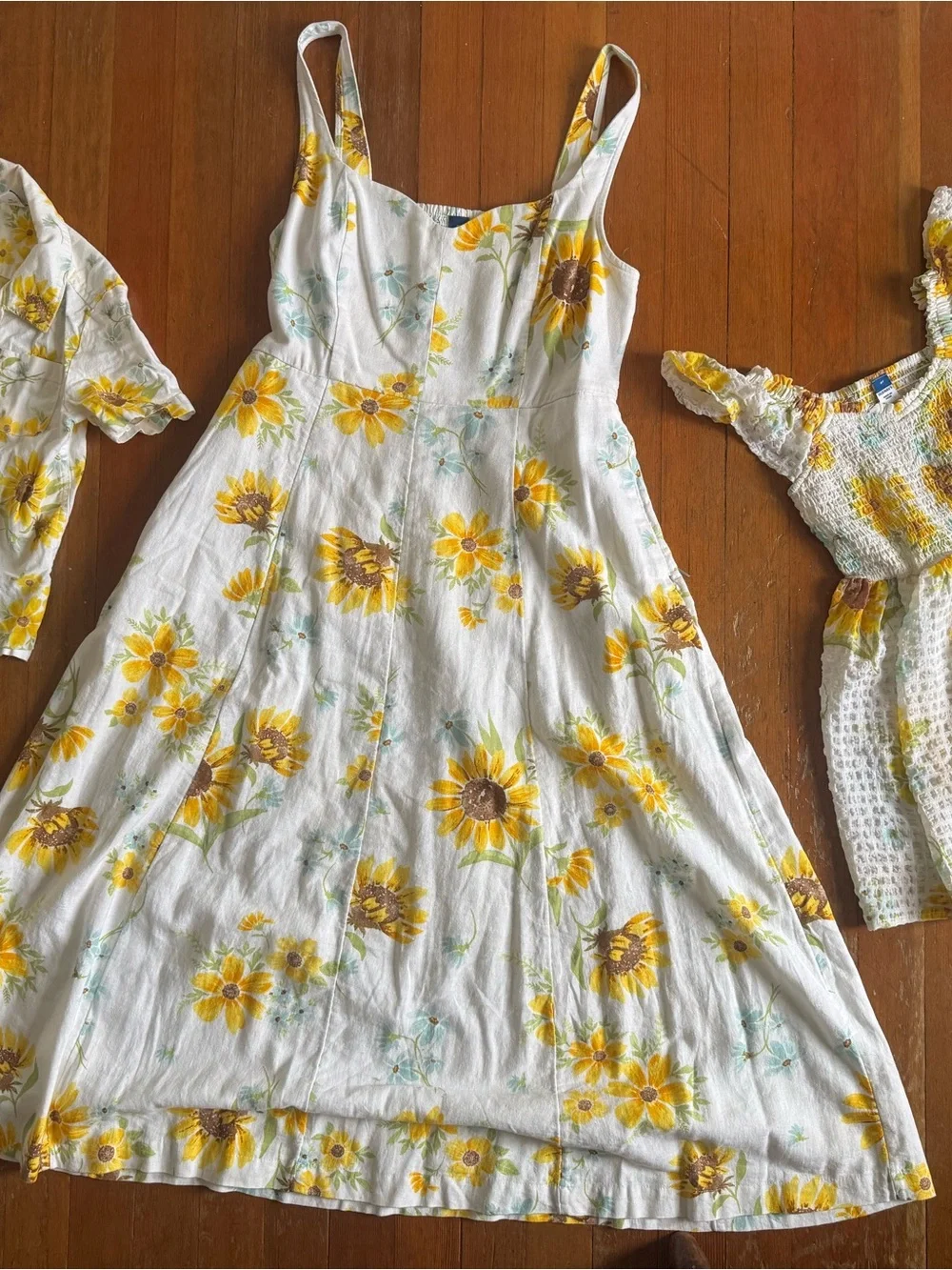 Mommy & Me 3 peice Sunflower Print White & Yellow Set